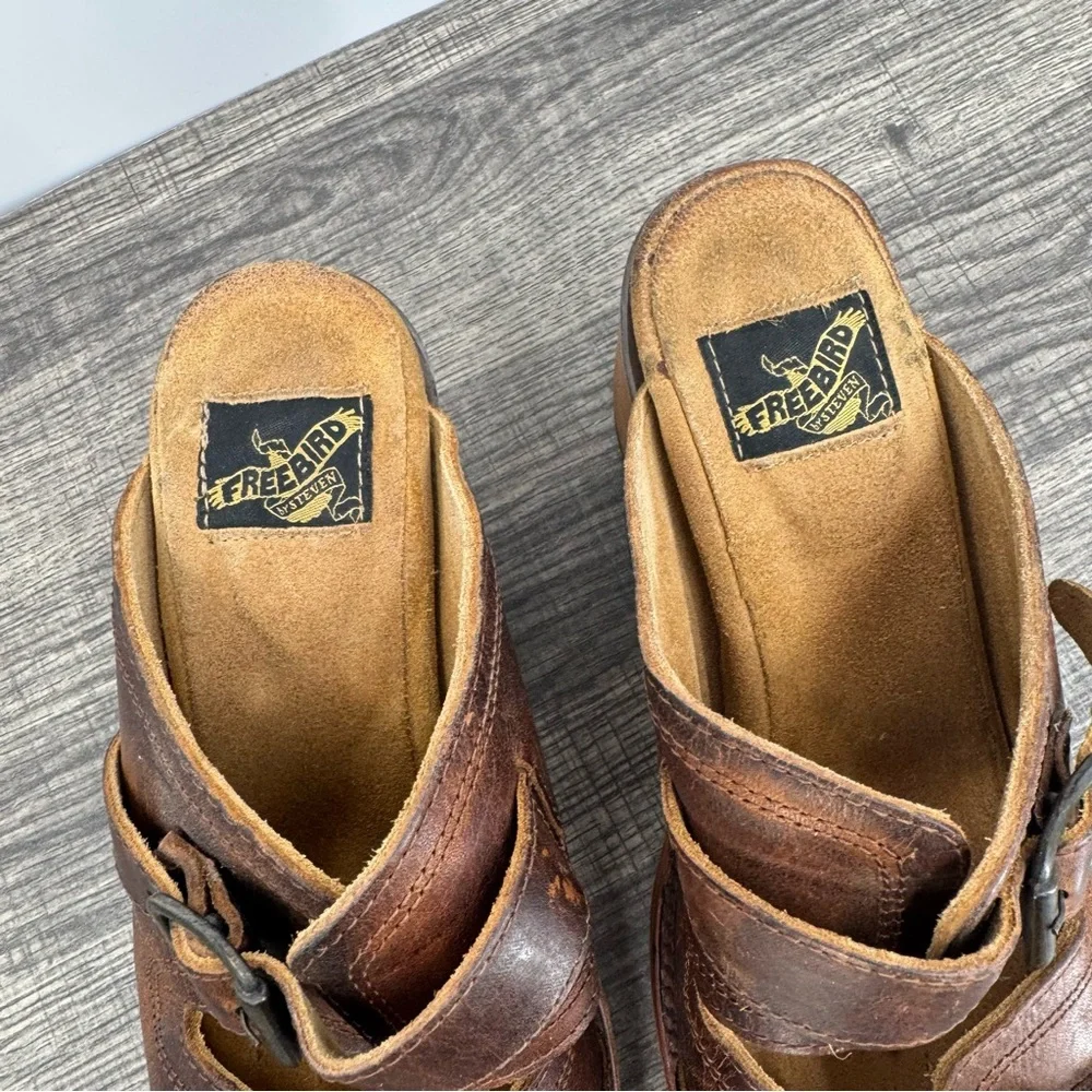 Freebird by Steven Women Leather Caprice Boho Adjustable Straps Block Heel - Picture 10 of 15